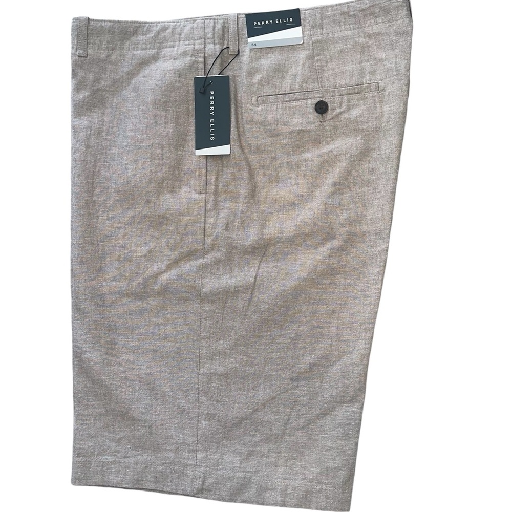 NWT PERRY ELLIS LINEN COTTON BLEND SHORTS RETAIL $69.50